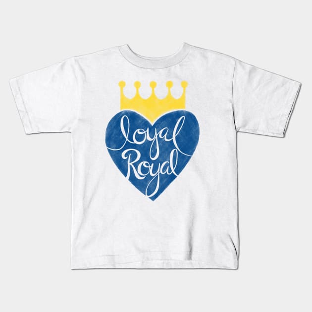 Kansas City Loyal Royal Kids T-Shirt by RuthMCreative